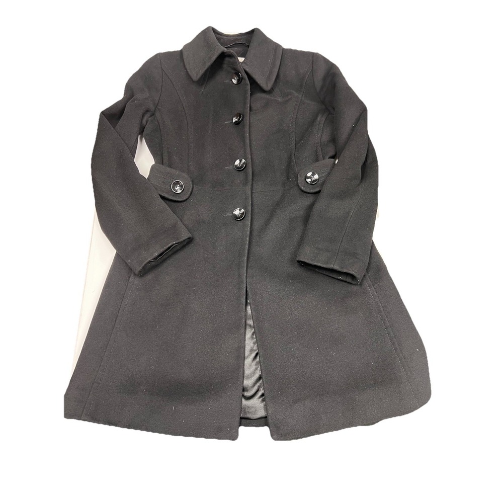 Kristen Blake Studio Collection Long‎ Black Wool Over Coat Size 4P